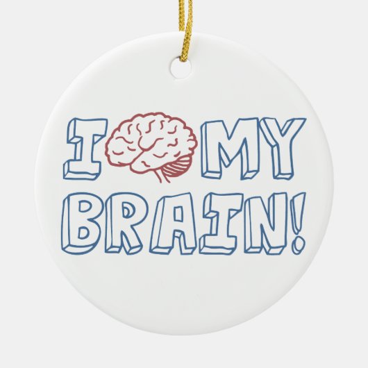Ik hou van mijn brein keramisch ornament (Voorkant)