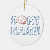 Ik hou van mijn brein keramisch ornament (Links)