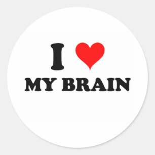 Ik hou van mijn brein ronde sticker