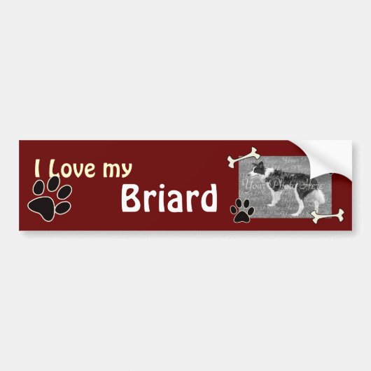 Ik hou van mijn Briard Bumpersticker (Voorkant)