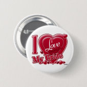 Ik hou van mijn bride rood - hart ronde button 5,7 cm (Voorkant /achterkant)