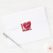 Ik hou van mijn bride rood - hart ronde sticker (Envelop)
