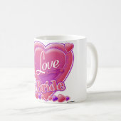 Ik hou van mijn bride roze/paars - hart koffiemok (Voorkant rechts)