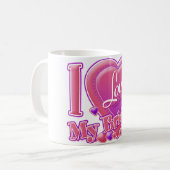 Ik hou van mijn bride roze/paars - hart koffiemok (Voorkant links)