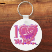 Ik hou van mijn bride roze/paars - hart sleutelhanger (Voorkant)