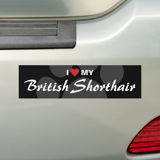 Ik hou van mijn Britse Shorthair Bumpersticker (Op auto)