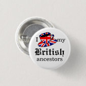 Ik hou van mijn Britse voorouders Button (Voorkant /achterkant)