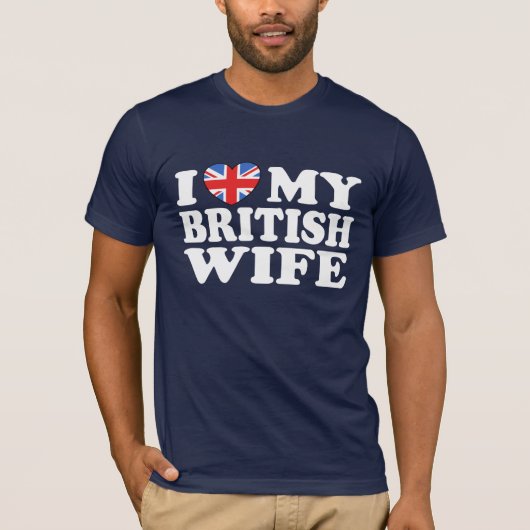 Ik hou van mijn Britse vrouw T-shirt (Voorkant)