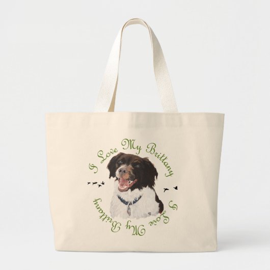 Ik hou van mijn Brittany Grote Tote Bag (Voorkant)