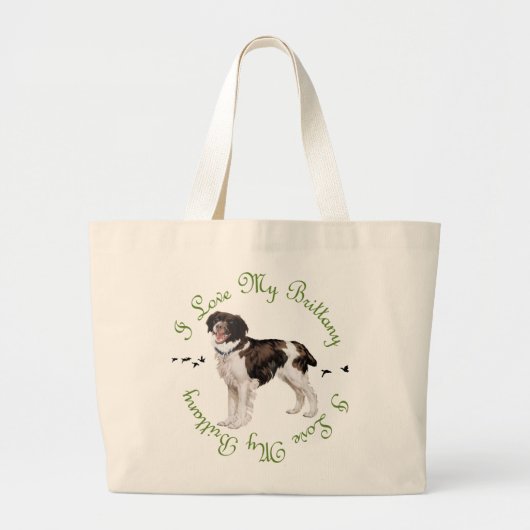 Ik hou van mijn Brittany Grote Tote Bag (Voorkant)