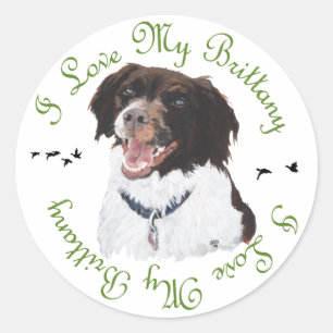 Ik hou van mijn Brittany Ronde Sticker