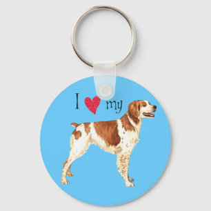 Ik hou van mijn Brittany Sleutelhanger