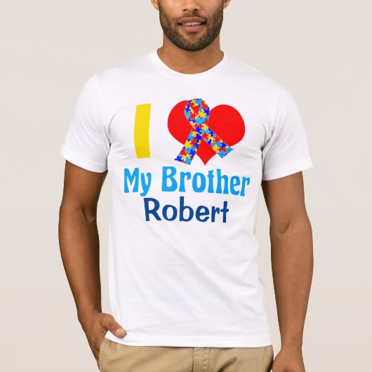 Ik hou van mijn Broeder Autisme Awareness Custom T-shirt (Voorkant)