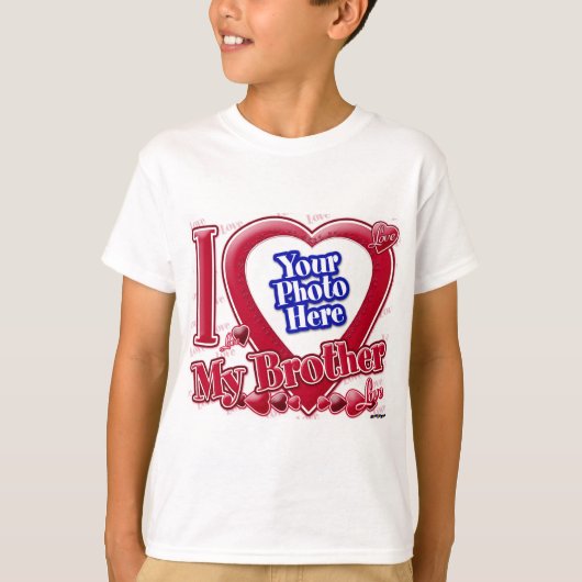 Ik hou van mijn broeder rood hart - foto t-shirt (Voorkant)