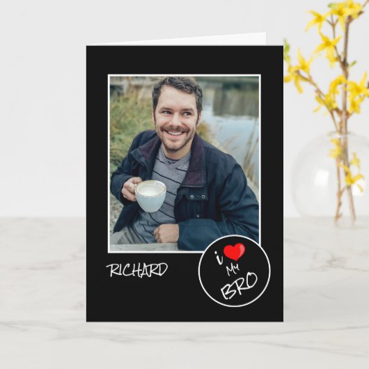 Ik hou van mijn broer, aangepaste foto – Persoonli Kaart (Gele Bloem)