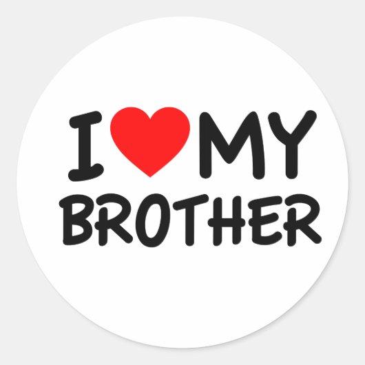 Ik hou van mijn broer ronde sticker (Voorkant)