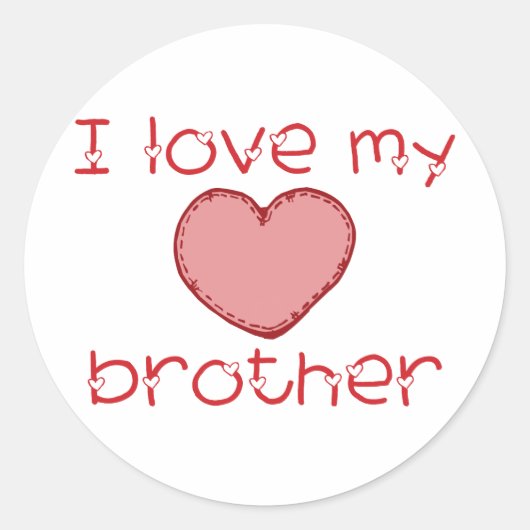 Ik hou van mijn broer ronde sticker (Voorkant)