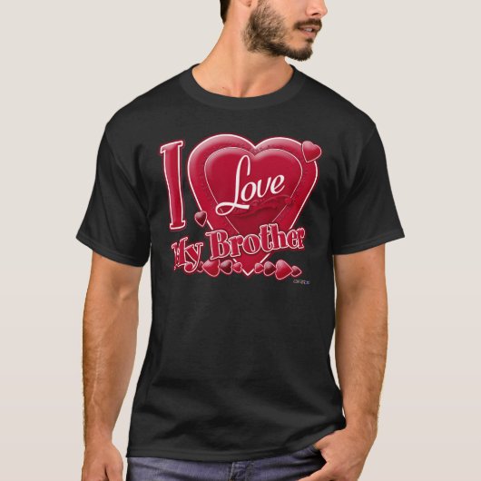 Ik hou van mijn broer rood - hart t-shirt (Voorkant)