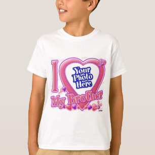 Ik hou van mijn broer roze/paars - foto t-shirt