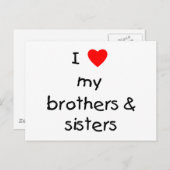 Ik hou van mijn broers en zussen briefkaart (Voorkant / Achterkant)