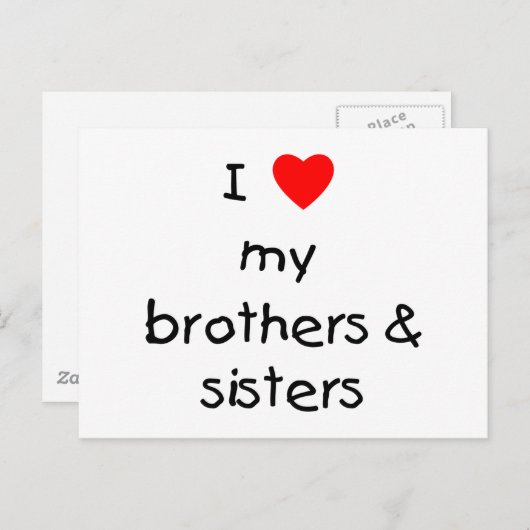 Ik hou van mijn broers en zussen briefkaart (Voorkant / Achterkant)