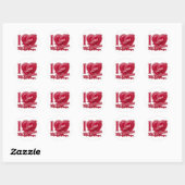 Ik hou van mijn broers rood - hart ronde sticker (Vel)
