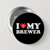 Ik hou van mijn brouwer ronde button 7,6 cm (Voorkant /achterkant)