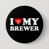 Ik hou van mijn brouwer ronde button 7,6 cm (Voorkant)