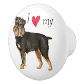 Ik hou van mijn Brussels Griffon Keramische Knop (Rechts)