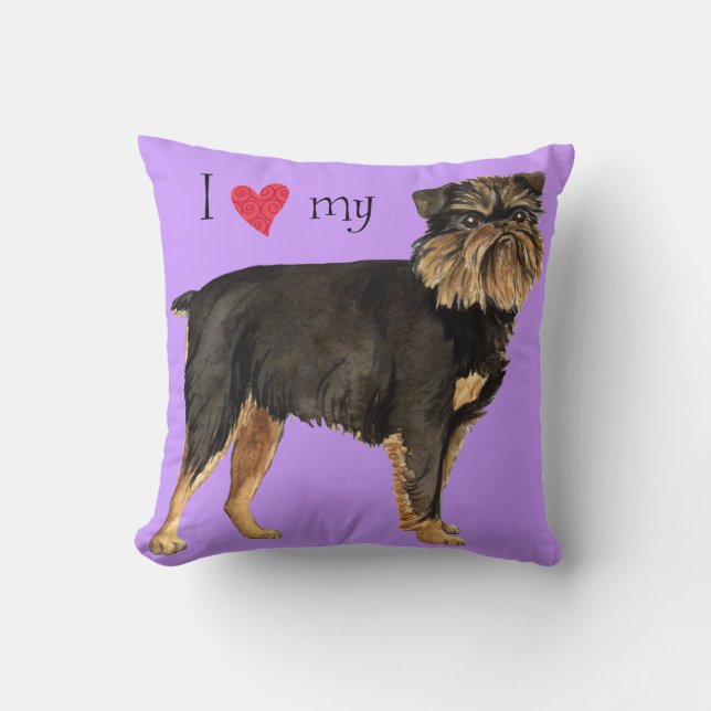 Ik hou van mijn Brussels Griffon Kussen (Voorkant)