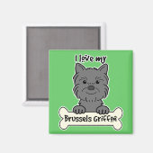 Ik hou van mijn Brussels Griffon Magneet (Voorkant / Achterkant)