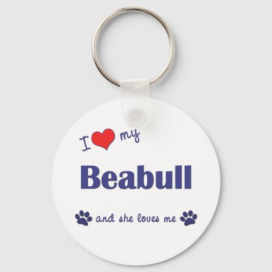 Ik hou van mijn buik (Vrouw Dog) Sleutelhanger (Voorkant)