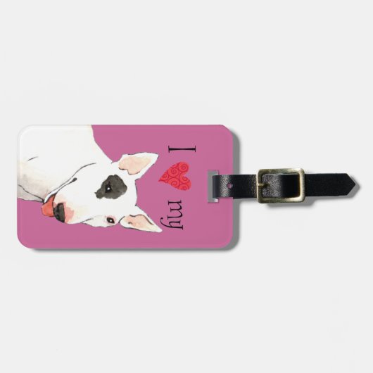 Ik hou van mijn bull Terrier Bagagelabel (Voorkant horizontaal)