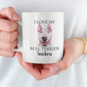 Ik hou van mijn Bull Terrier Dog monogram Koffiemok