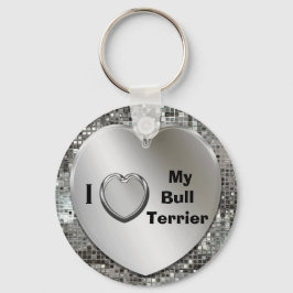 Ik hou van mijn bull Terrier Heart Keychain