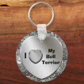 Ik hou van mijn bull Terrier Heart Keychain (Voorkant)