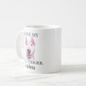 Ik hou van mijn Bull Terrier-hond-monogram Koffiemok (Voorkant links)