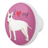 Ik hou van mijn bull Terrier Keramische Knop (Rechts)