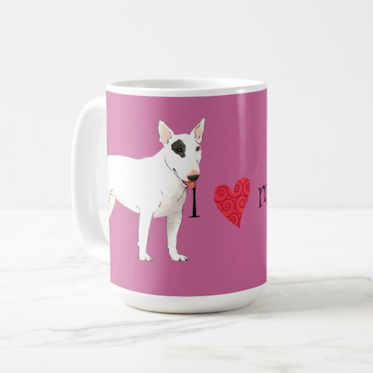 Ik hou van mijn bull Terrier Koffiemok (Voorkant links)