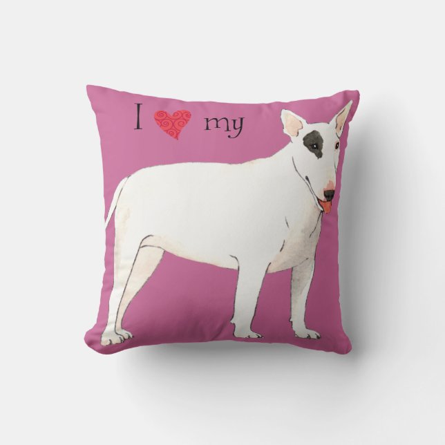 Ik hou van mijn bull Terrier Kussen (Voorkant)