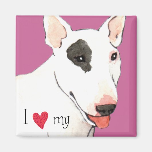 Ik hou van mijn bull Terrier Magneet (Voorkant)
