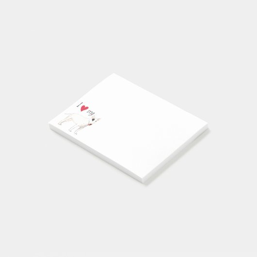 Ik hou van mijn bull Terrier Post-it® Notes (Schuin)