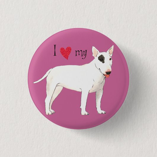 Ik hou van mijn bull Terrier Ronde Button 3,2 Cm (Voorkant)