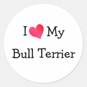 Ik hou van mijn bull Terrier Ronde Sticker
