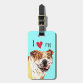 Ik hou van mijn Bulldog Bagagelabel (Voorkant verticaal)