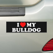 Ik hou van mijn Bulldog Bumpersticker (Op auto)