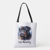 Ik hou van mijn Bulldog Canvas tas (Achterkant)