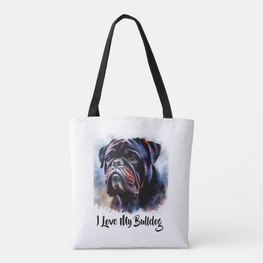 Ik hou van mijn Bulldog Canvas tas (Achterkant)