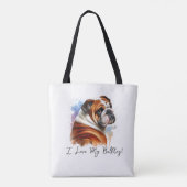 Ik hou van mijn Bulldog Canvas tas (Achterkant)