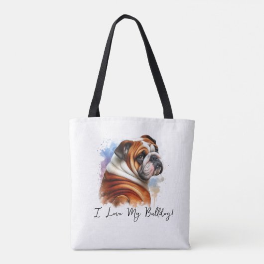 Ik hou van mijn Bulldog Canvas tas (Achterkant)